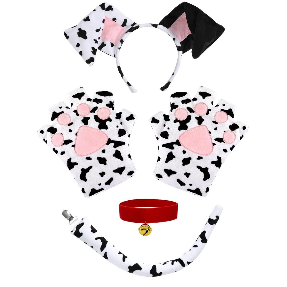 4945 Puppy Dalmatian Ears Headband Tail Costume Accessoriess